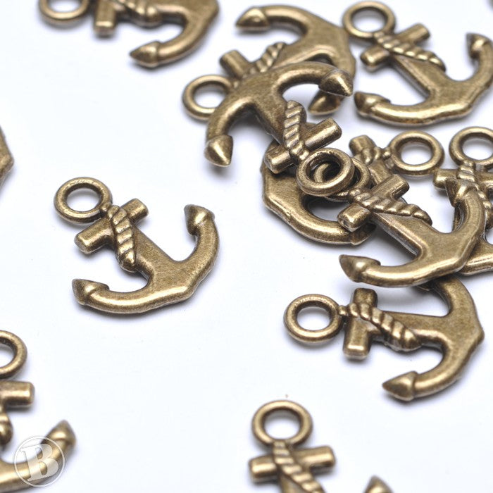 Anchor Antique Gold 15x17mm - Pack of 50