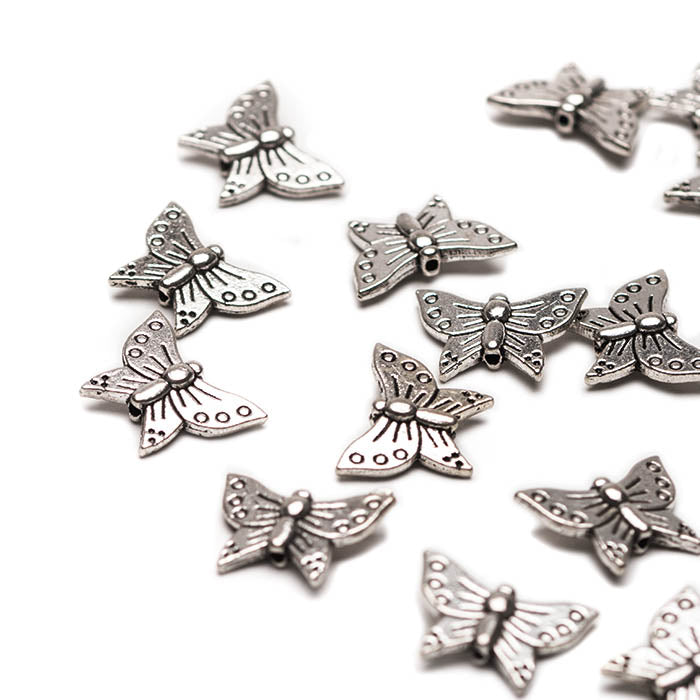 Butterfly Antique Silver 16x12mm - Pack of 30
