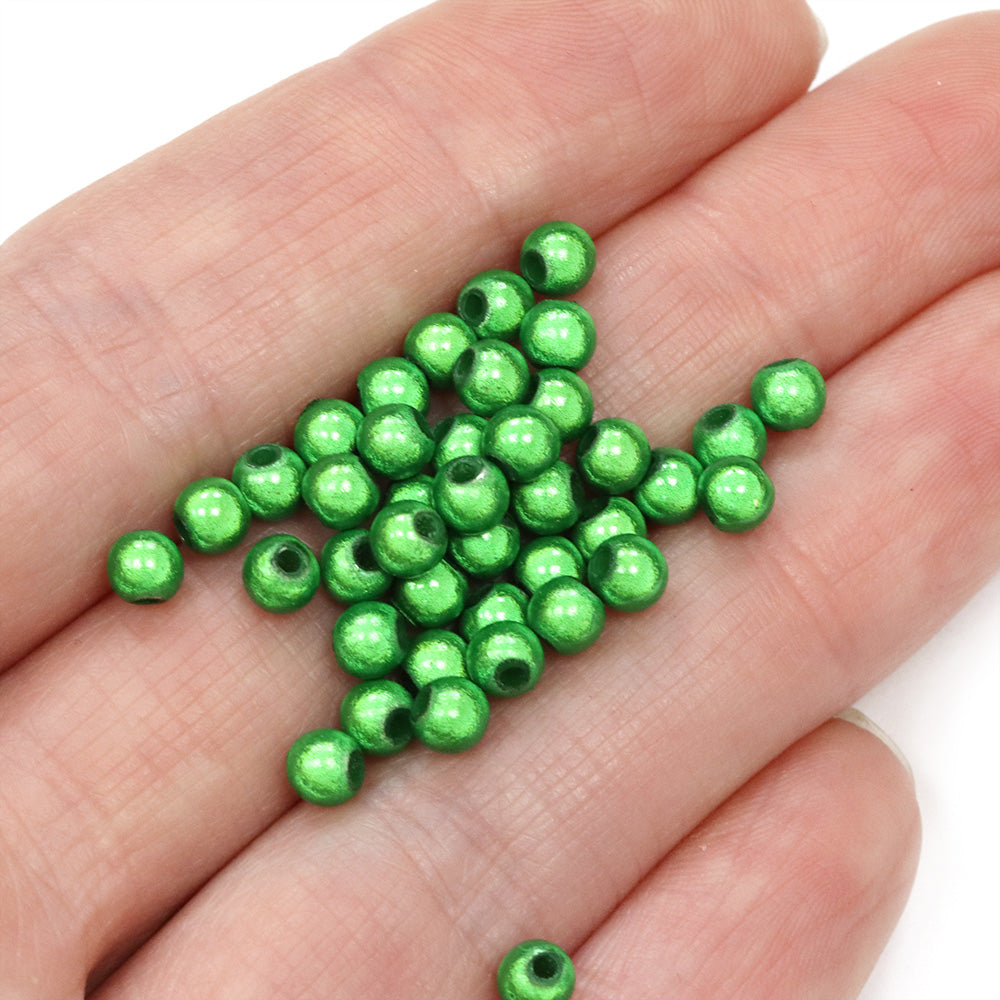 Miracle Bead Green Plastic Round 4mm-Pack of 200