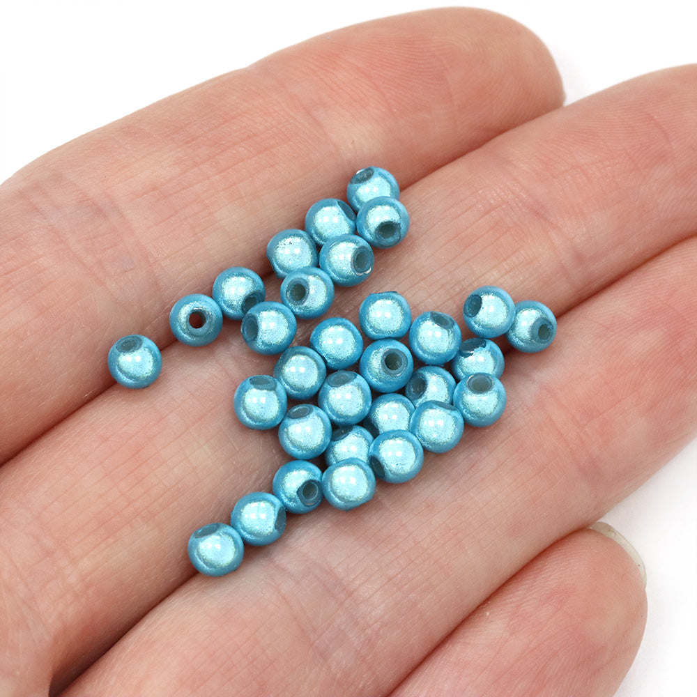 Miracle Bead Turquoise Plastic Round 4mm-Pack of 200