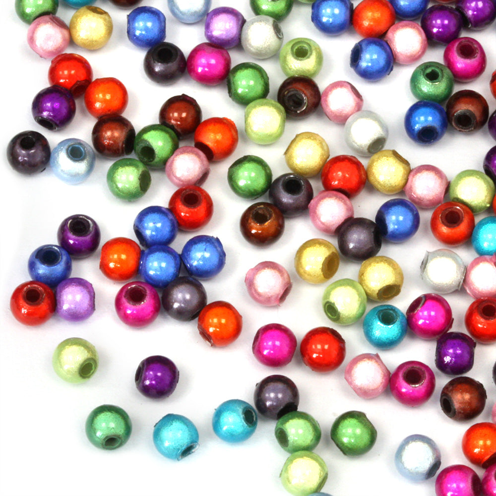 Miracle Bead Mix Plastic Round 4mm-Pack of 200
