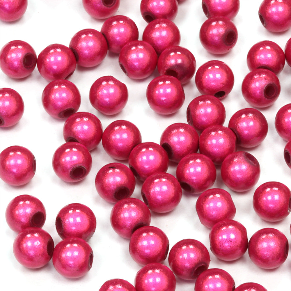 Miracle Bead Pink Plastic Round 6mm-Pack of 200