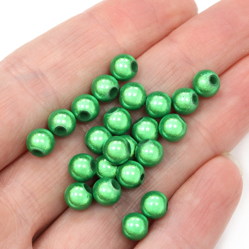 Miracle Bead Green Plastic Round 6mm-Pack of 200