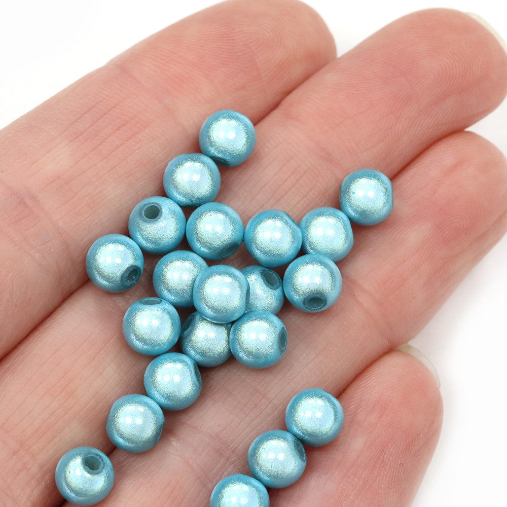 Miracle Bead Turquoise Plastic Round 6mm-Pack of 200