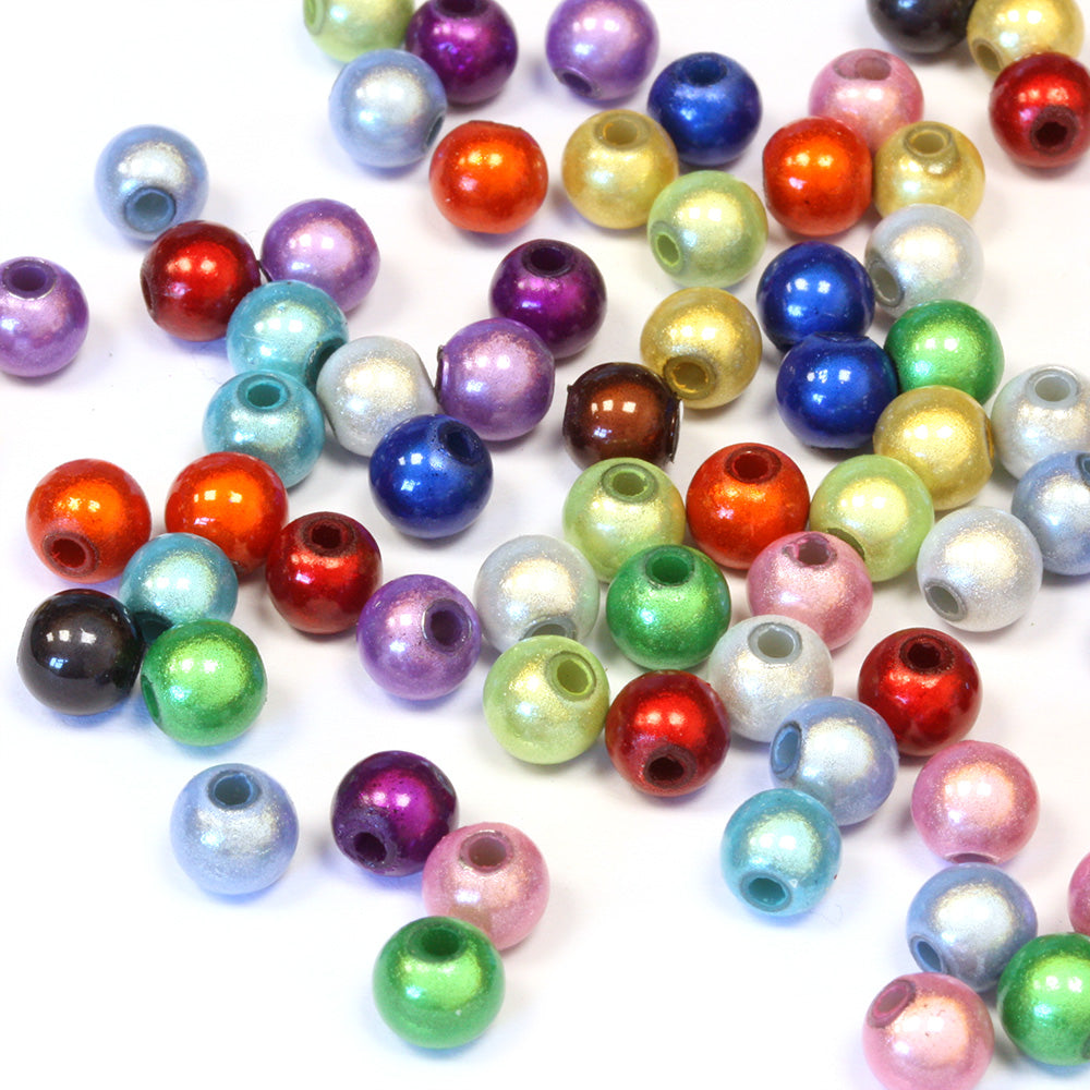 Miracle Bead Mix Plastic Round 6mm-Pack of 200
