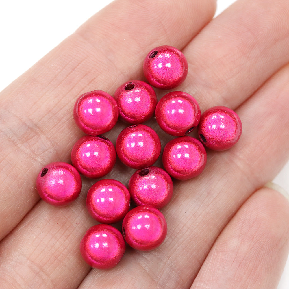 Miracle Bead Pink Plastic Round 8mm-Pack of 100