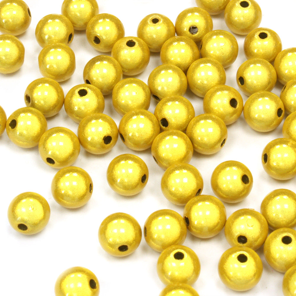 Miracle Bead Yellow Plastic Round 8mm - Pack of 100