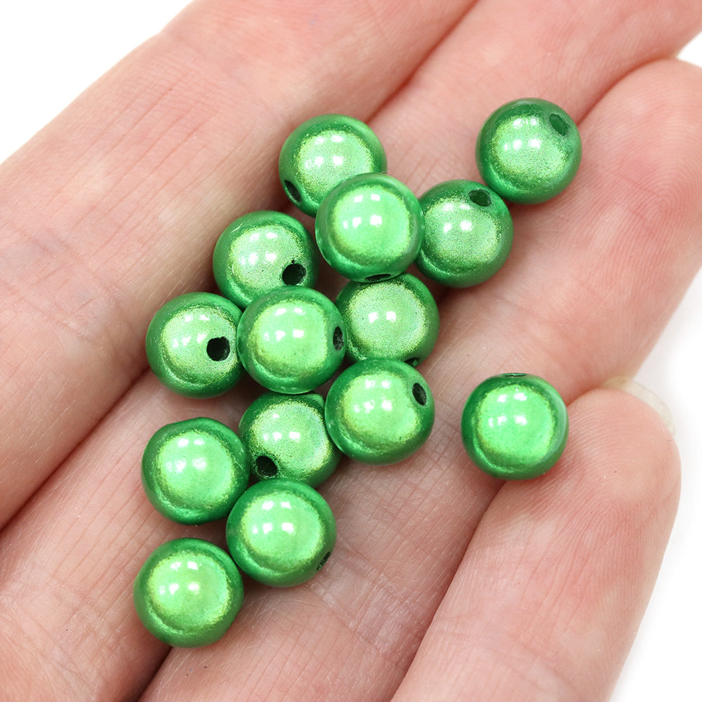 Miracle Bead Green Plastic Round 8mm-Pack of 100