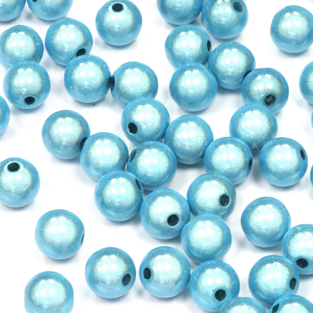 Miracle Bead Turquoise Plastic Round 8mm-Pack of 100