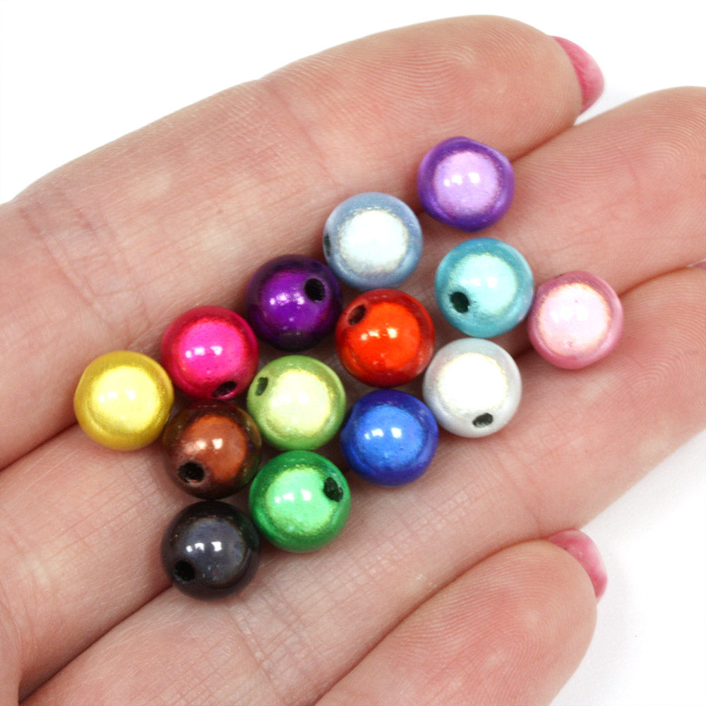 Miracle Bead Mix Plastic Round 8mm-Pack of 100