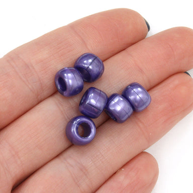 kids plastic bath pearl purple coloured  pony beads with large holes