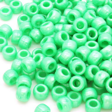 kids plastic green bath pearl coloured  pony beads with large holes