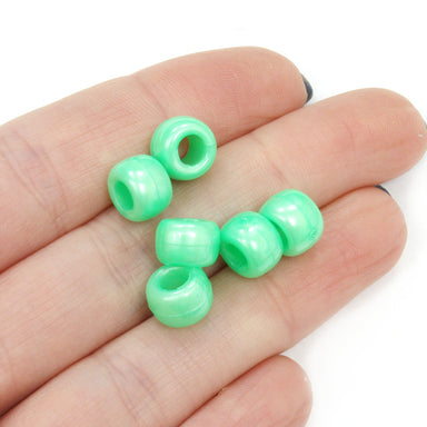 kids plastic green bath pearl coloured  pony beads with large holes