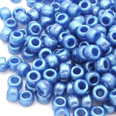 kids plastic bath pearl royal blue coloured  pony beads with large holes