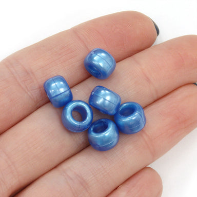 royal blue bath pearl plastic pony beads