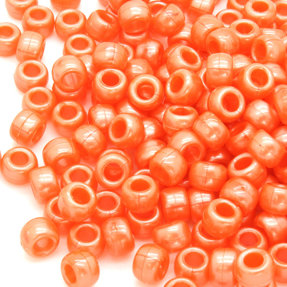 kids plastic bath pearl orange coloured  pony beads with large holes