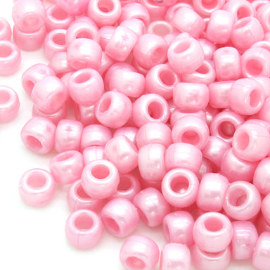 kids plastic bath pearl pale pink coloured  pony beads with large holes