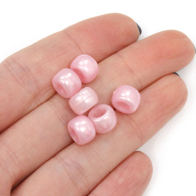 pale pink bath pearl plastic pony beads