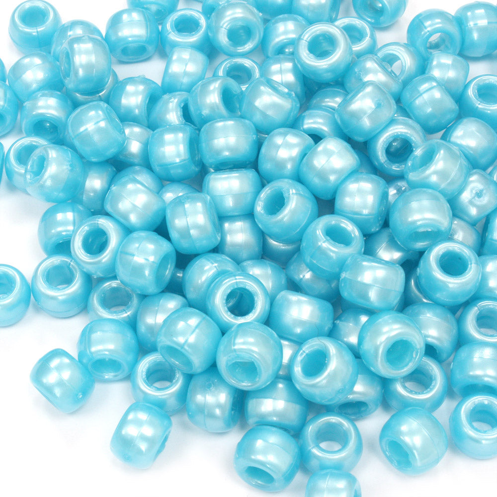 kids plastic bath pearl pale blue coloured  pony beads with large holes