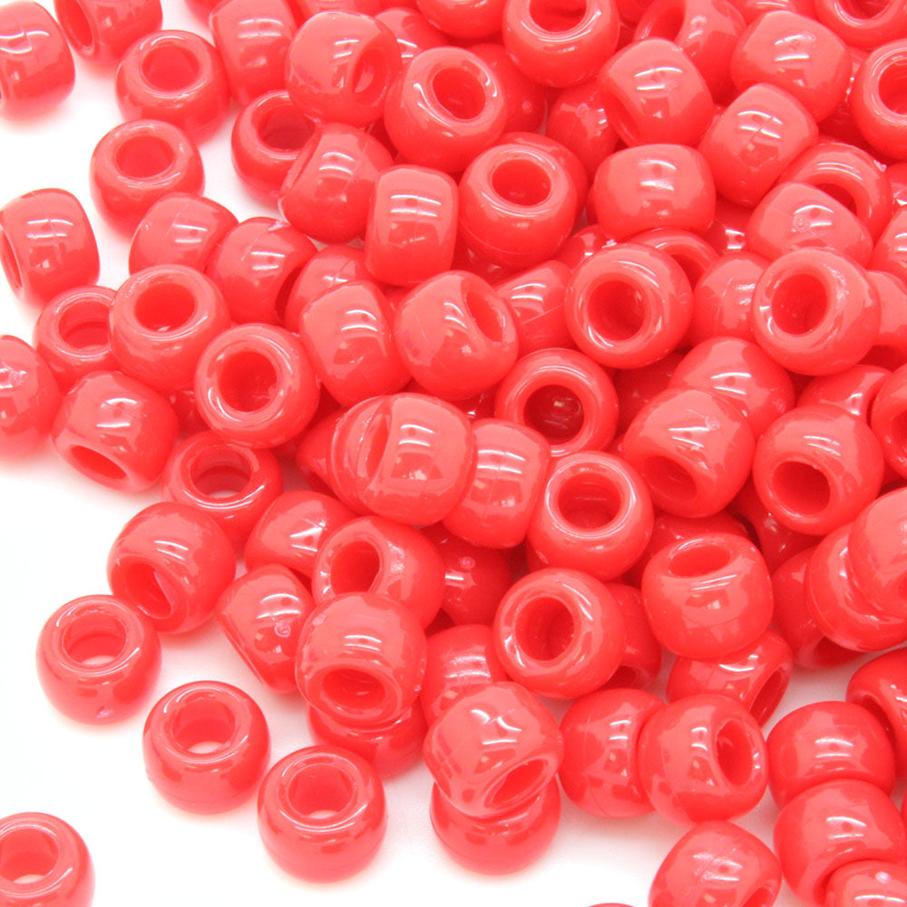Opaque Red Plastic Barrel Pony 6x8mm-Pack of 500
