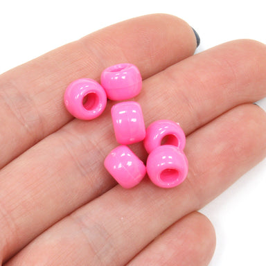kids plastic pink coloured  pony beads with large holes