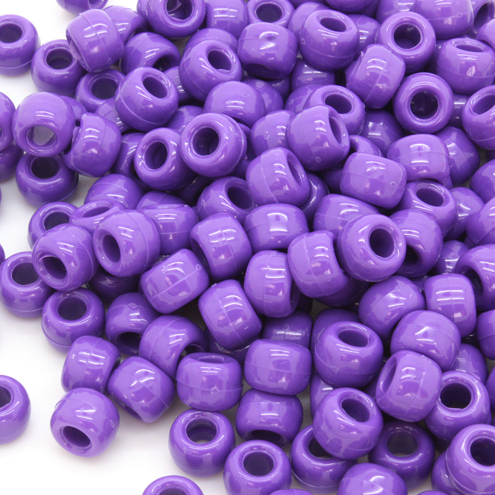 kids plastic purple coloured  pony beads with large holes
