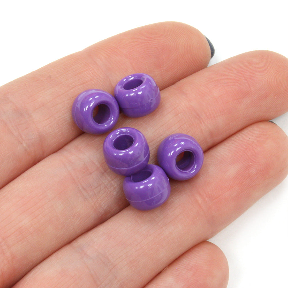 purple plastic pony beads