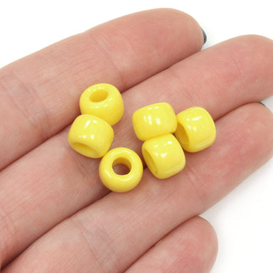 kids plastic yellow coloured  pony beads with large holes