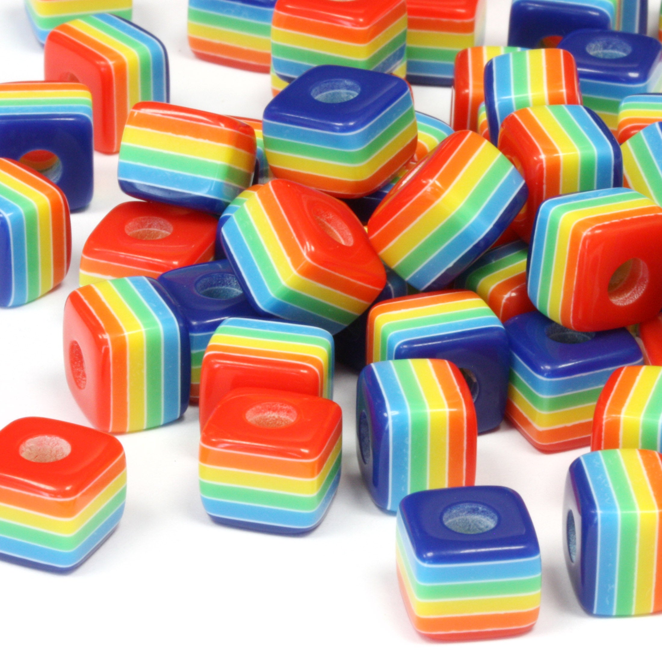 Resin Rainbow Cube 10mm - Pack of 100