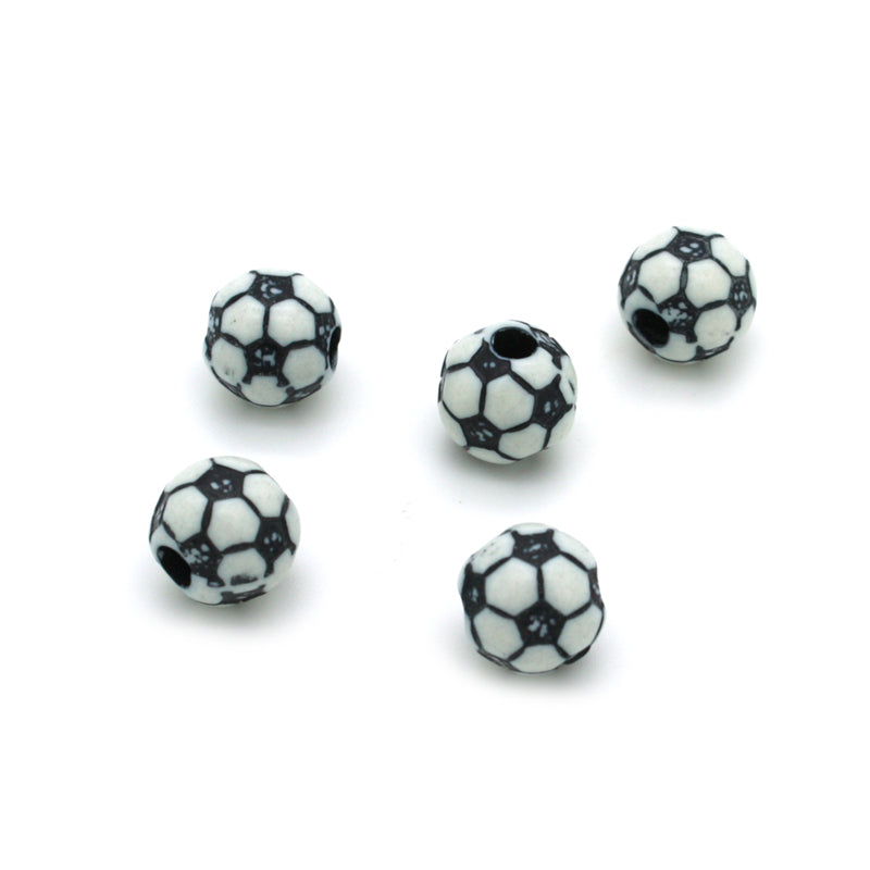 Football Black Plastic Round 10mm-Pack of 50