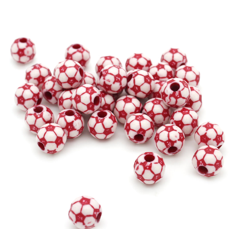 Football Red Plastic Round 10mm-Pack of 50