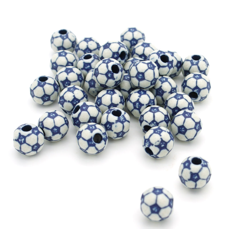 Football Royal Blue Plastic Round 10mm-Pack of 50