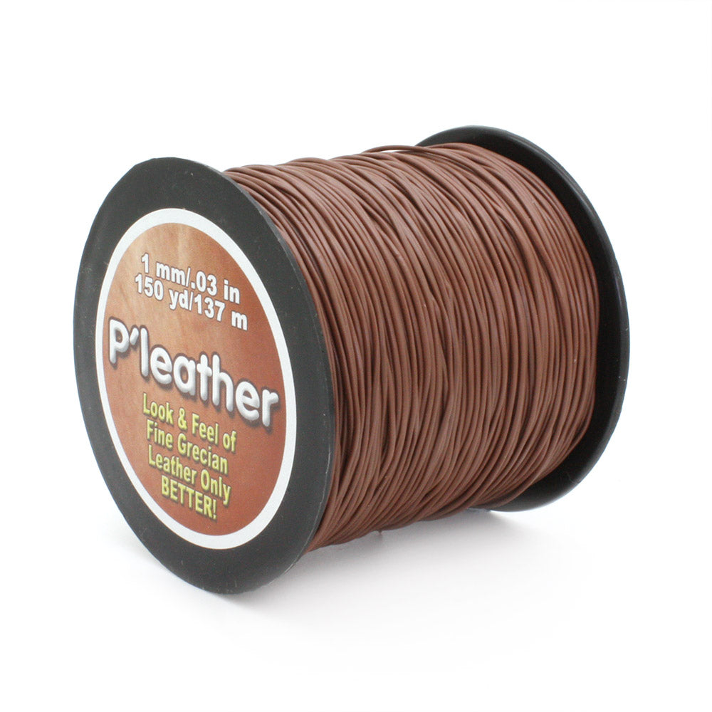 P'leather 1mm Brown Cord - Reel of 137 metres
