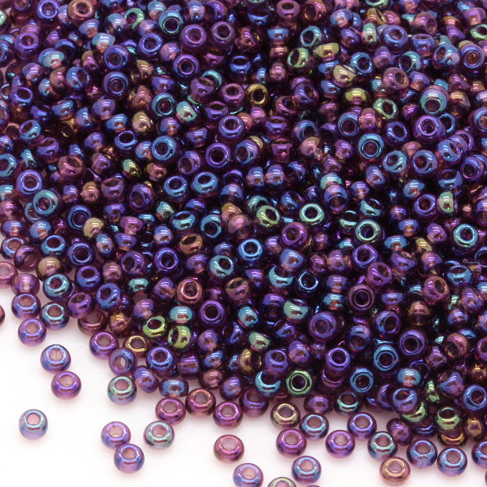Rainbow Czech Amethyst Glass Rocaille/Seed 8/0-Pack of 100g