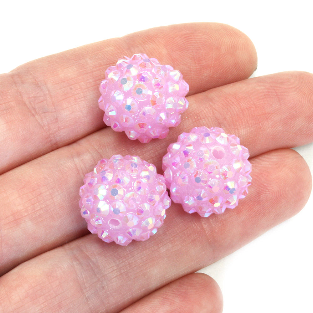Resin Shamballa 14x16mm Lilac AB - Pack of 10