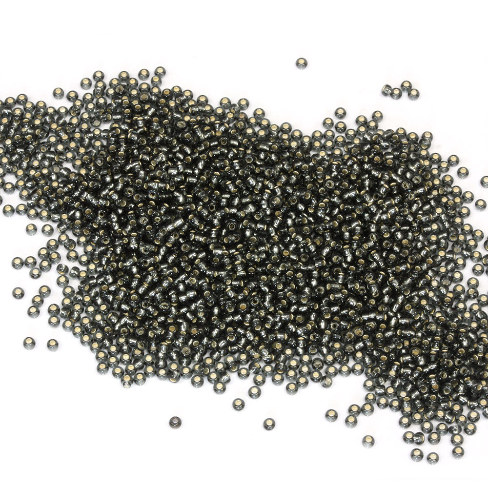Silver Lined Czech Black Diamond Glass Rocaille/Seed 11/0-Pack of 5g