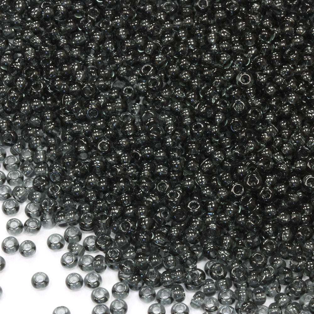 Transparent Czech Black Diamond Glass Rocaille/Seed 8/0-Pack of 5g