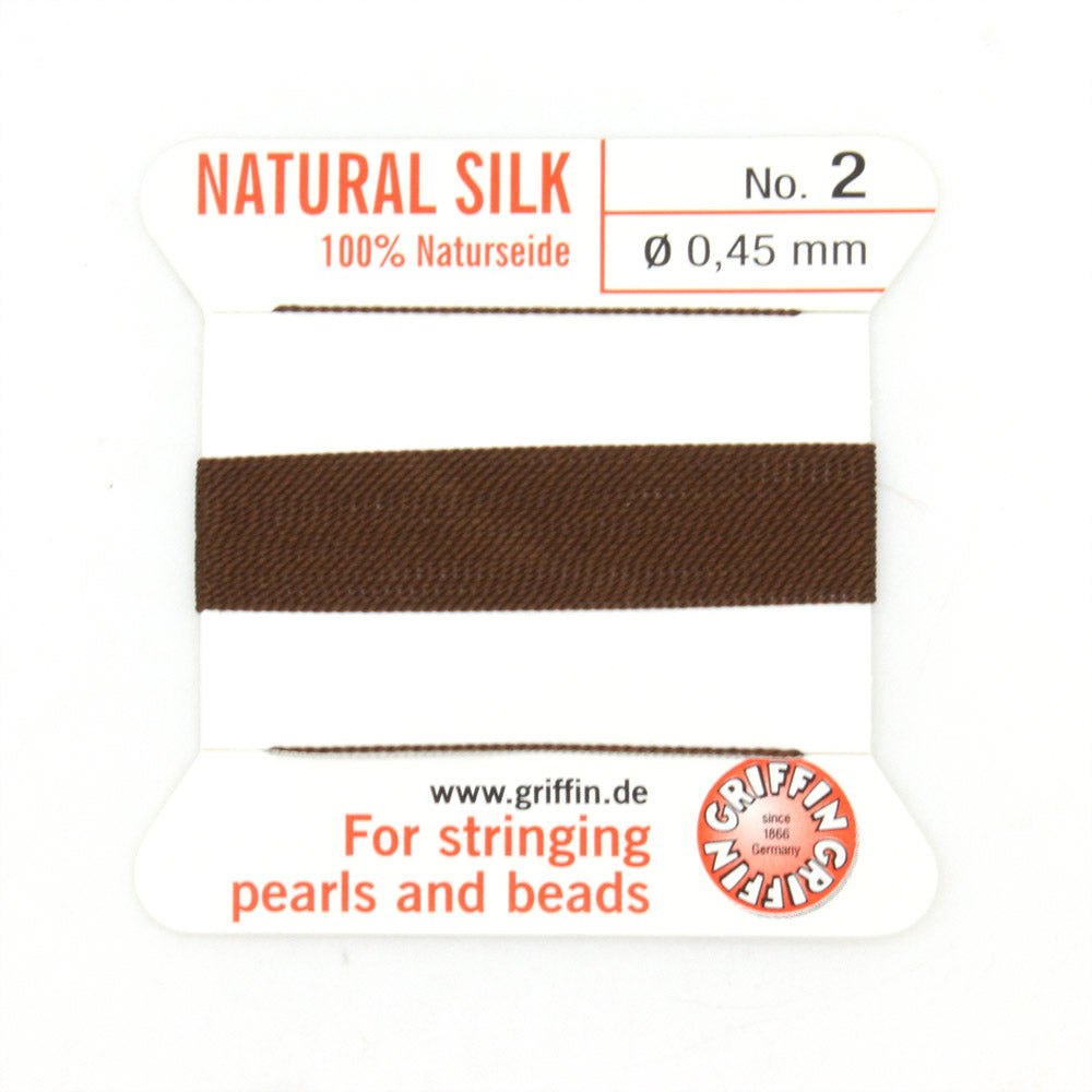 Brown Silk Thread 0.45mm x 2m - Pack of 1