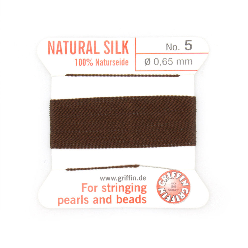Brown Silk Thread 0.65mm x 2m - Pack of 1