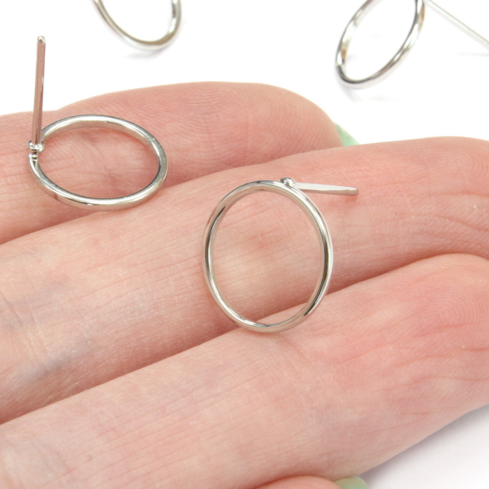 Stud Hoop 12mm Silver Plated Pack of - Main Image