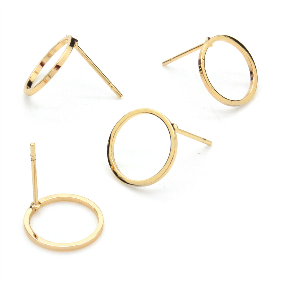 Stud Hoop 12mm Gold Plated - Pack of 4