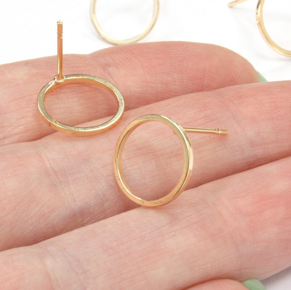 Stud Hoop 12mm Gold Plated - Pack of 4