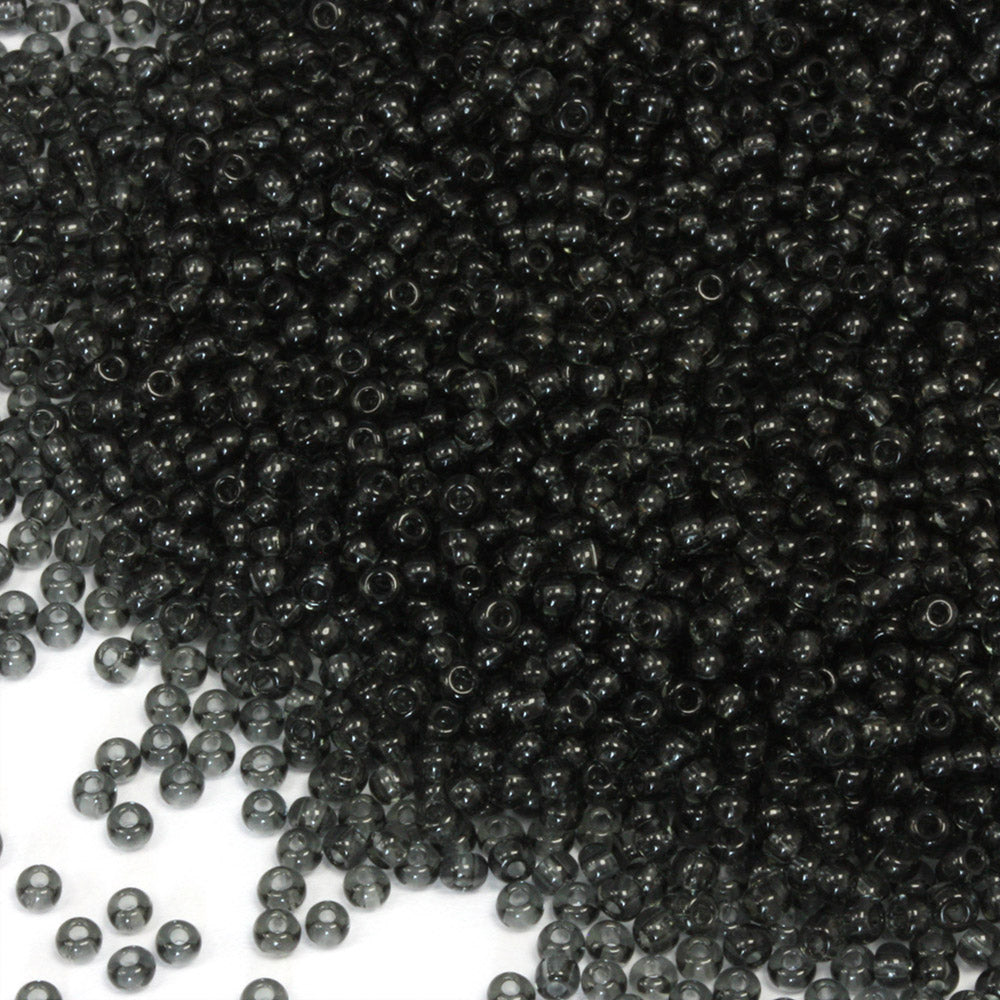 Transparent Czech Black Diamond Glass Rocaille/Seed 11/0-Pack of 100g