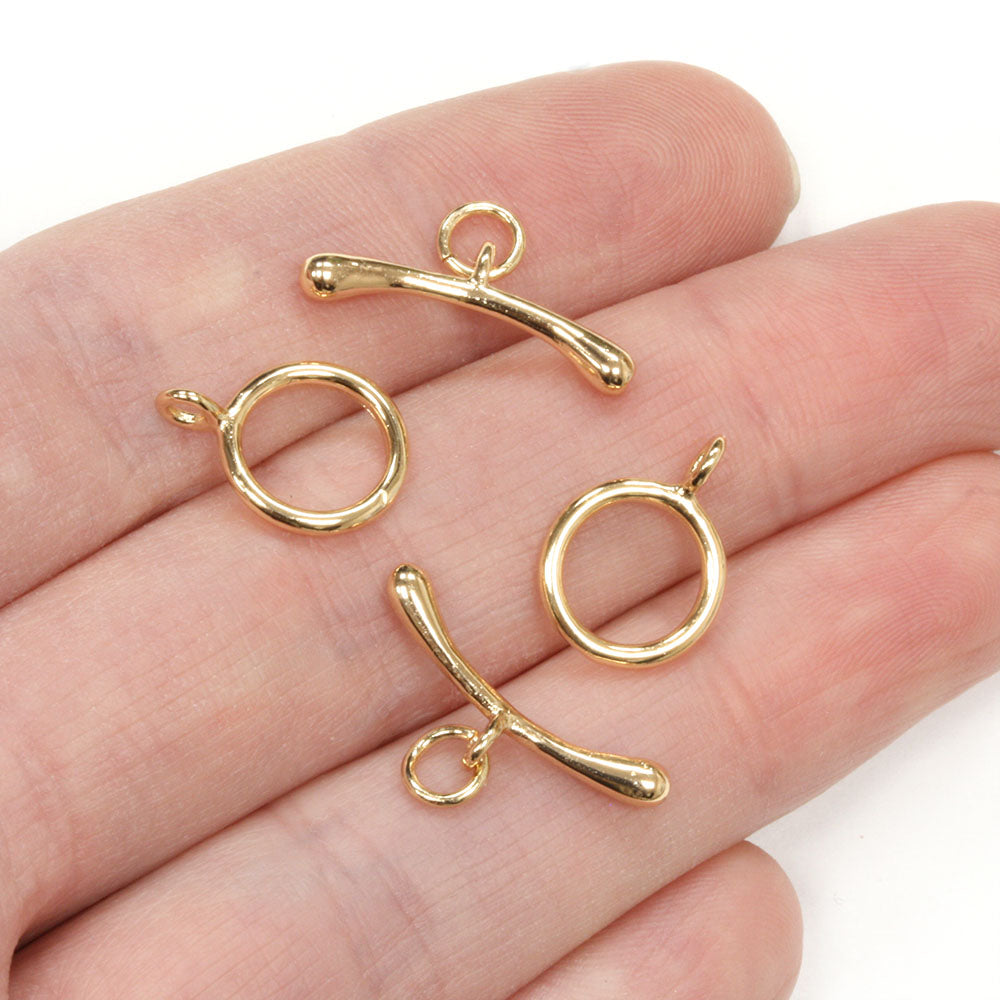 Tiny Round Toggle Gold Plated 10.5mm - Pack of 2