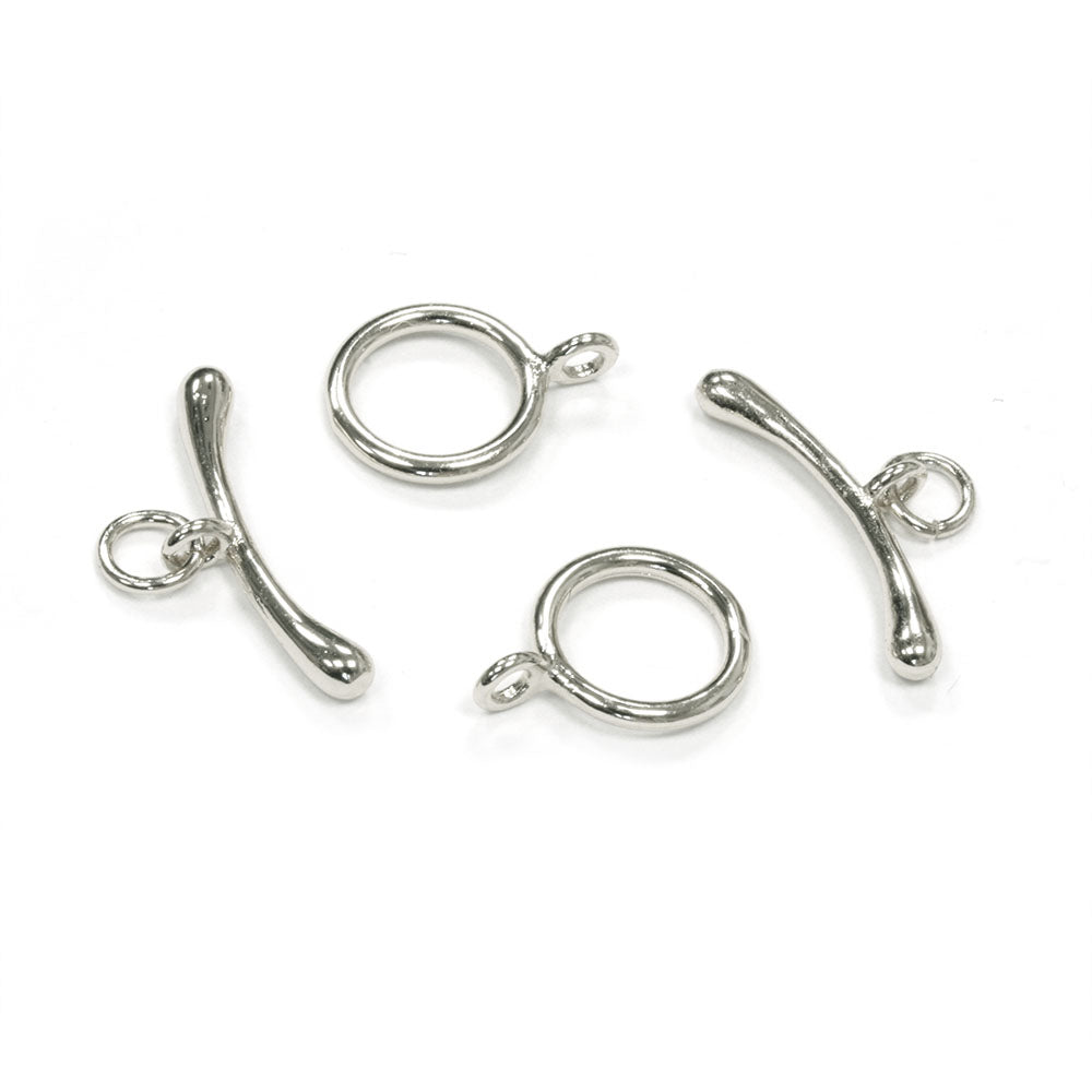 Tiny Round Toggle Silver Plated 10.5mm - Pack of 2