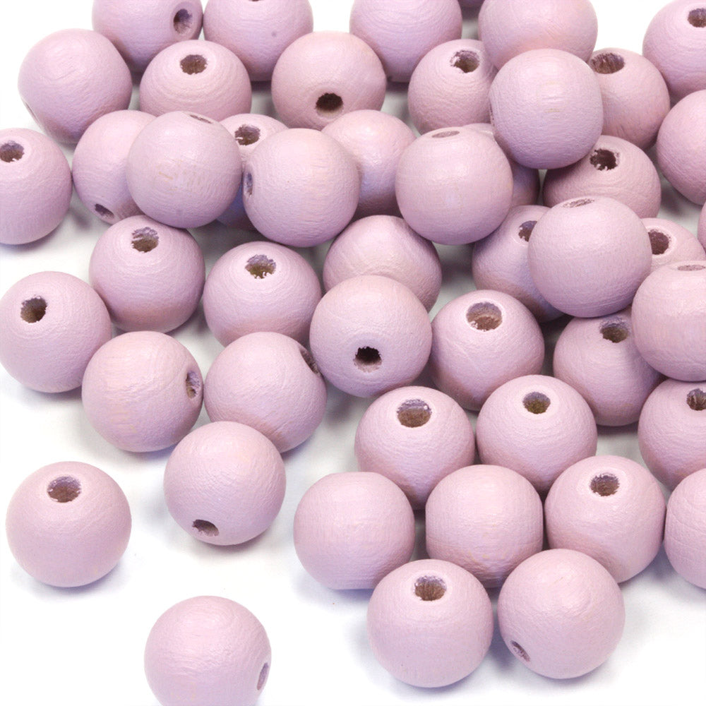 Lilac 10mm Lacquered Wood Round - Pack of 50