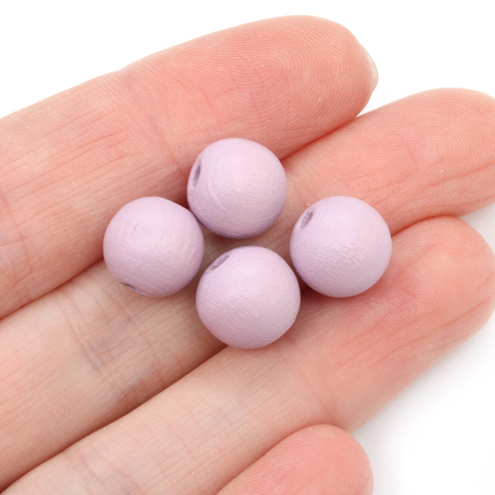 Lilac 10mm Lacquered Wood Round - Pack of 50