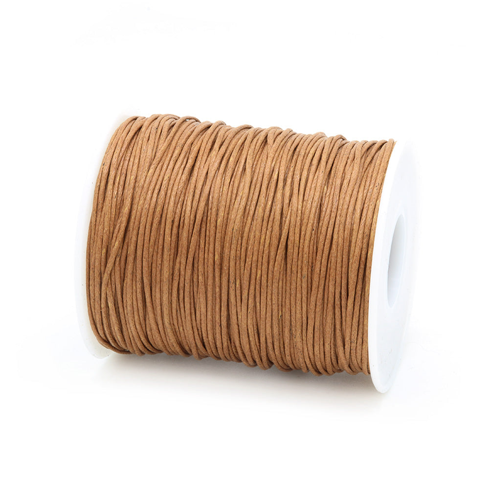 Waxed Tan Cotton 1mm-Pack of 100m