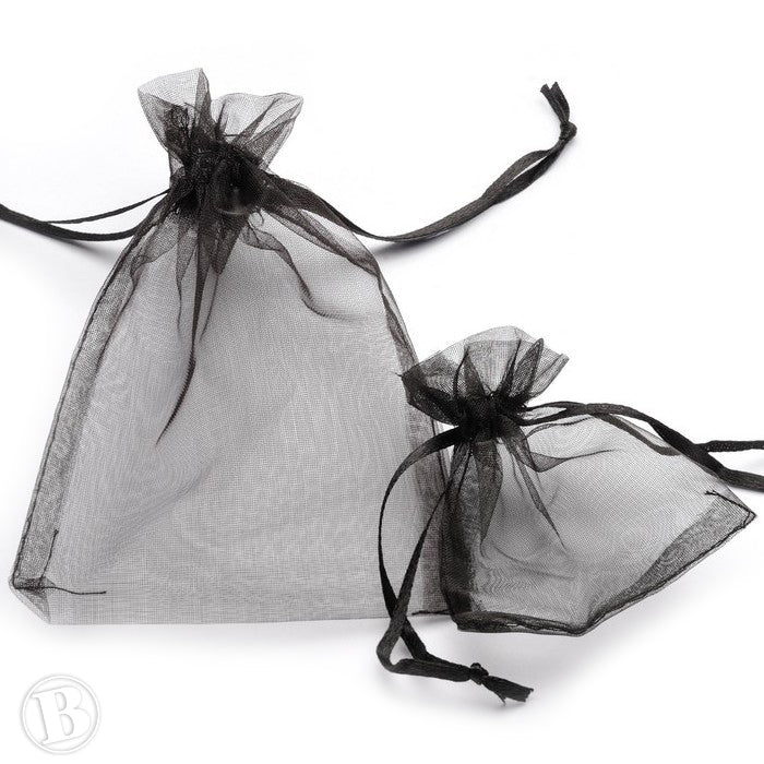 Gift Bag Black Organza Rectangle 70x90mm-Pack of 20