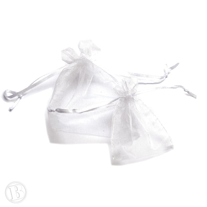 Gift Bag White Organza Rectangle 70x90mm - Pack of 20